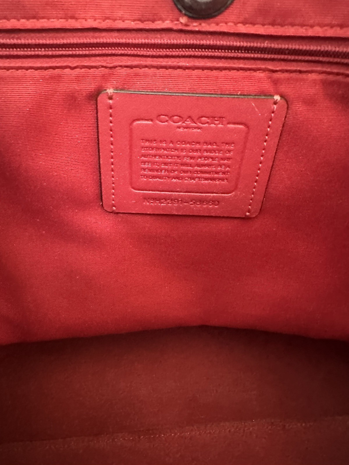 Authentic COACH Derby Tote in Black Pebbled Leather – Oxblood Red