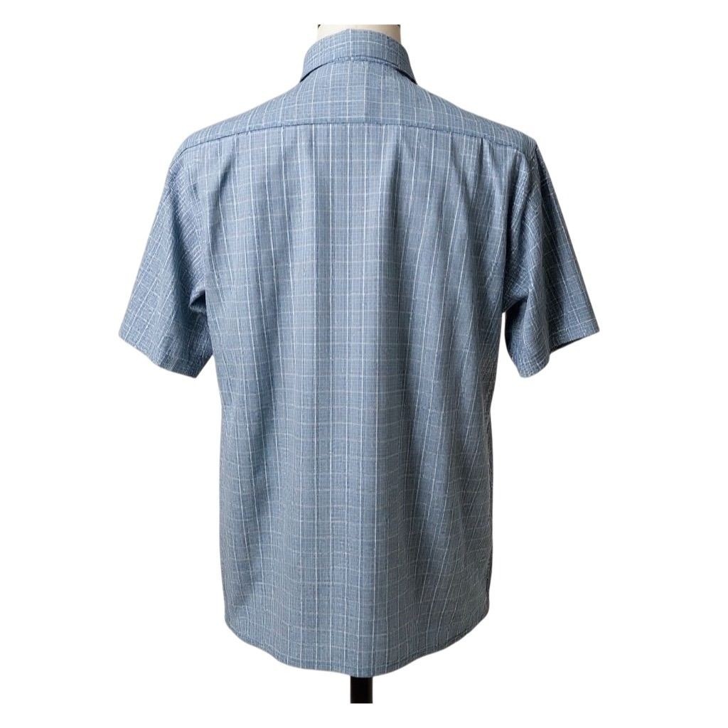 NEW Daniel Cremieux Performance Mens SMALL Blue Plaid Short Sleeve Shirt