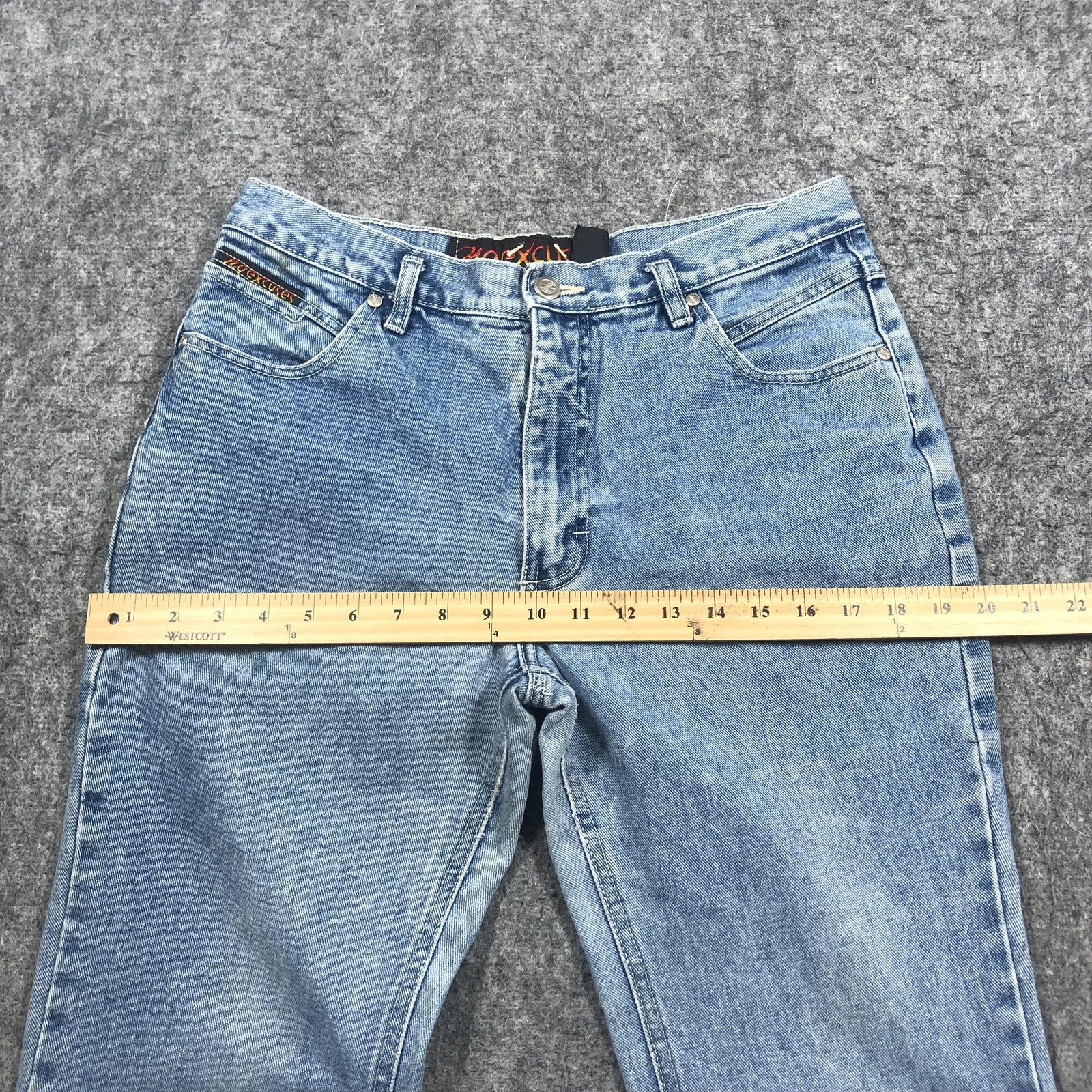 Vintage No Excuses Flare Jeans Juniors 11/12 Blue Light Wash High Rise Denim Y2K