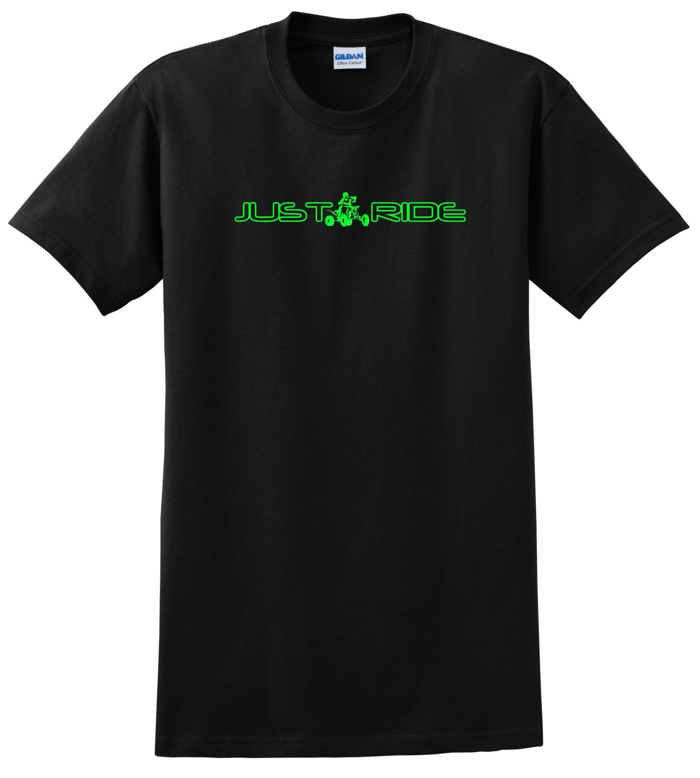 JUST RIDE ATV QUAD BLACK T SHIRT RACE YFZ KFX S M L XL XXL 3XL 4XL