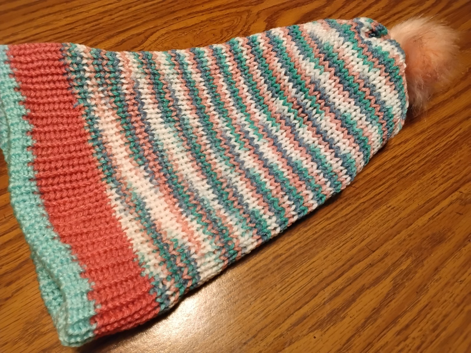 Warm Winter Reversible 2-layer Slouch Hat Beanie Turquoise, Pink, L, One Size