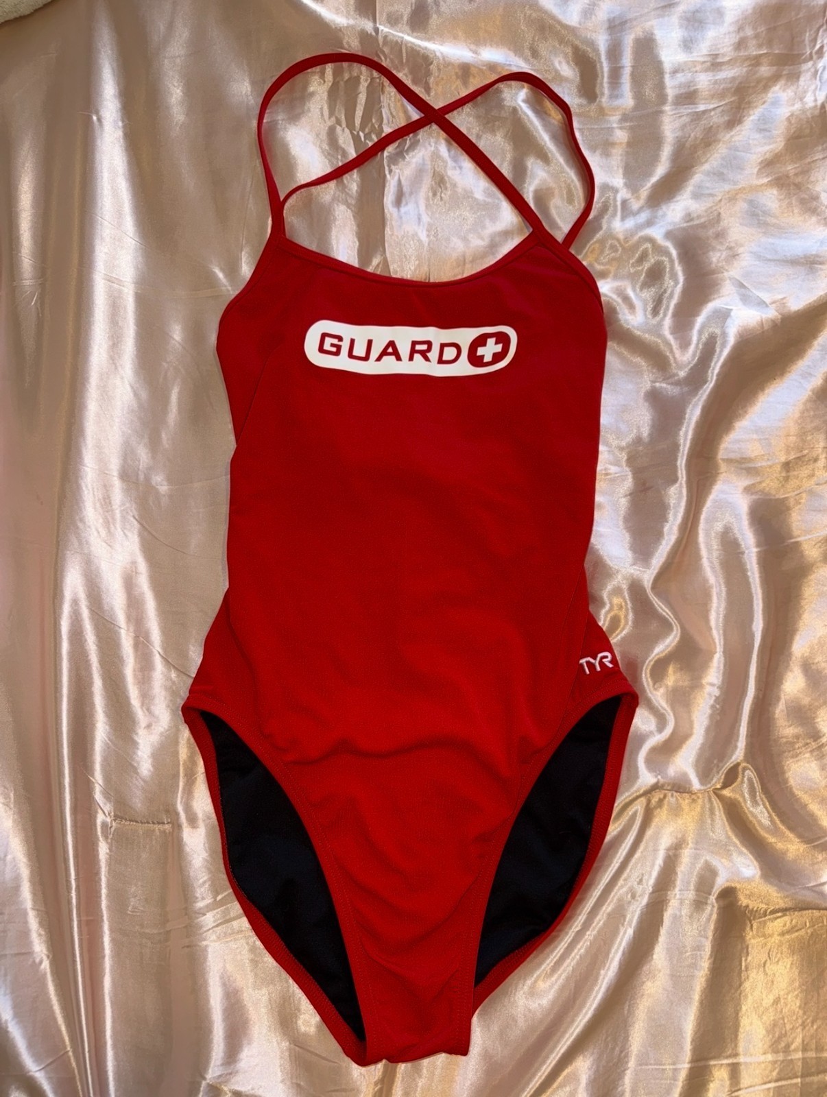 Official TYR Lifeguard Women’s Durafast One Piece Crosscutfit TieBack Swimsuit