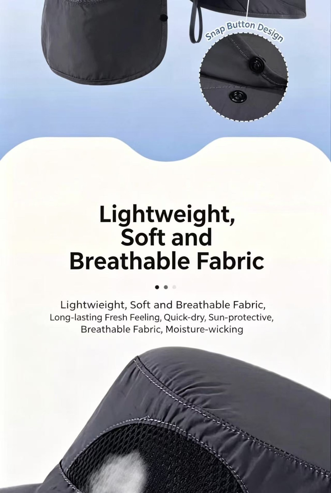 Versatile Detachable Sun Hat, Windproof & Breathable for Hiking,Camping & Travel