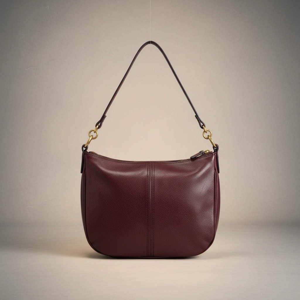 Fossil Jolie Leather Hobo Bag Burgundy Oxblood Crossbody Classic Preppy Purse