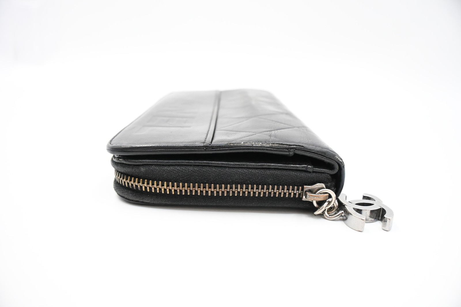 Authentic Chanel Matelassé Purse, Black Leather