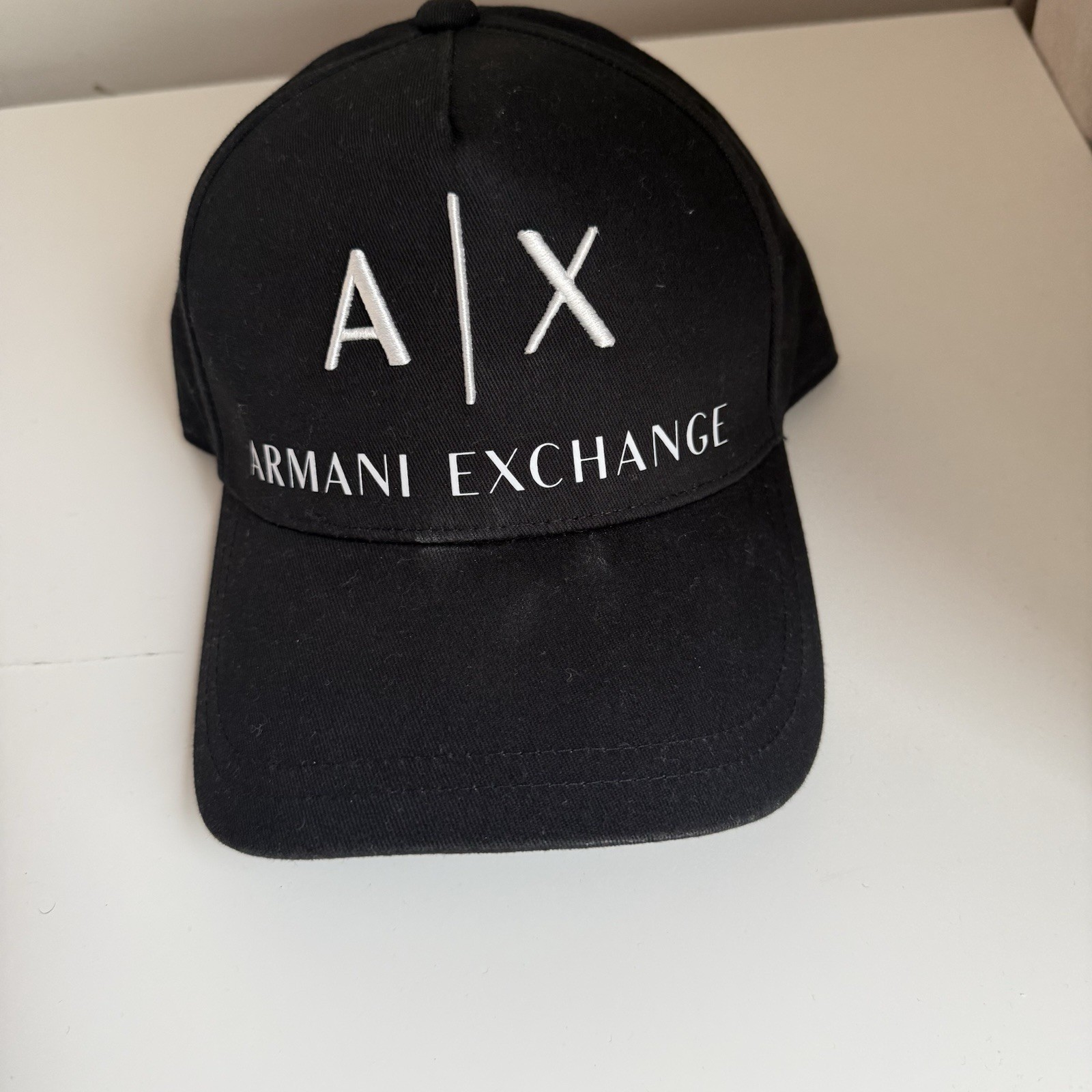 Armani Exchange Men’s Black Logo Baseball Cap Hat Size M Pre-Owned Excellent