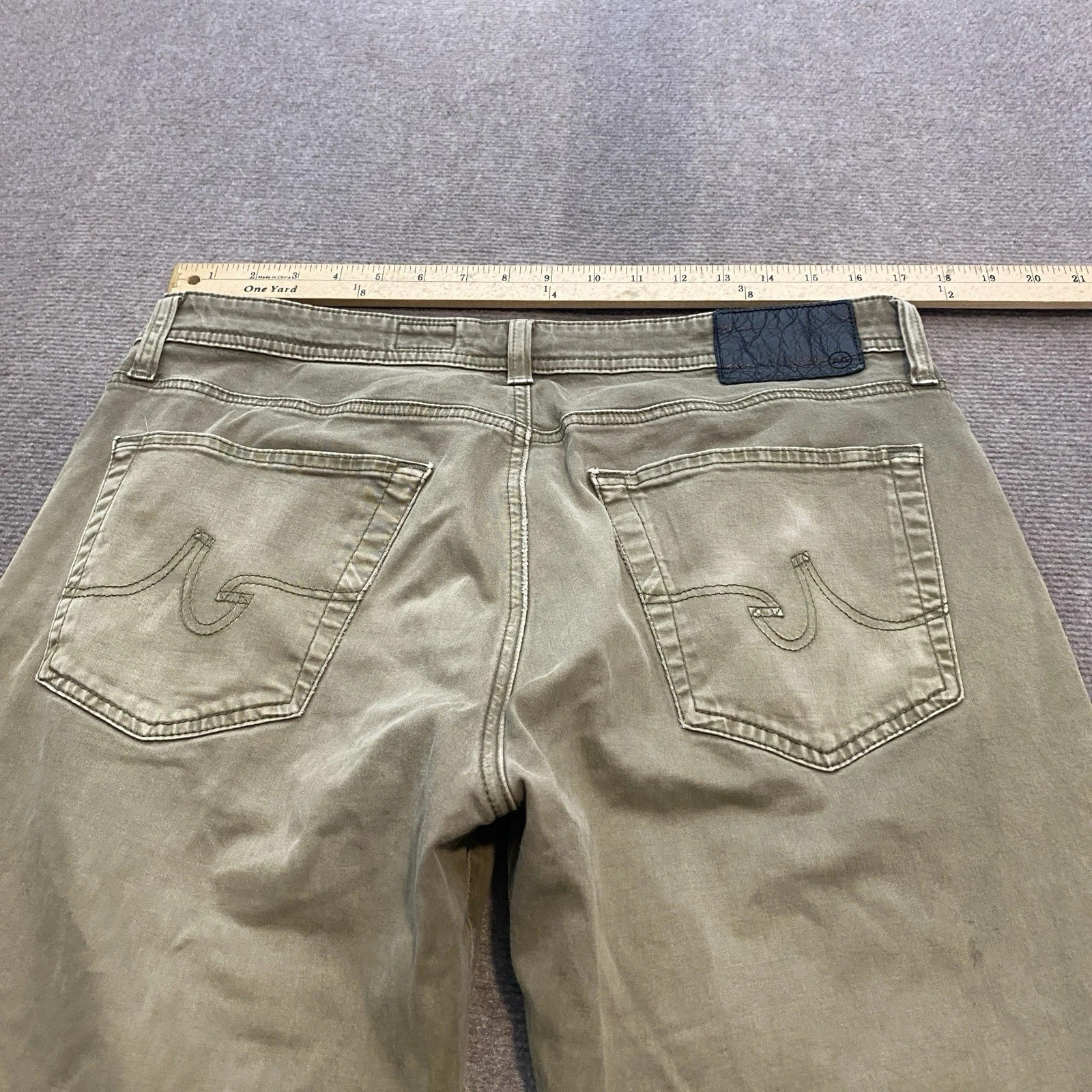 AG Adriano Goldschmied Pants Men (34×32) Green Stretch The Graduate Tailored Leg