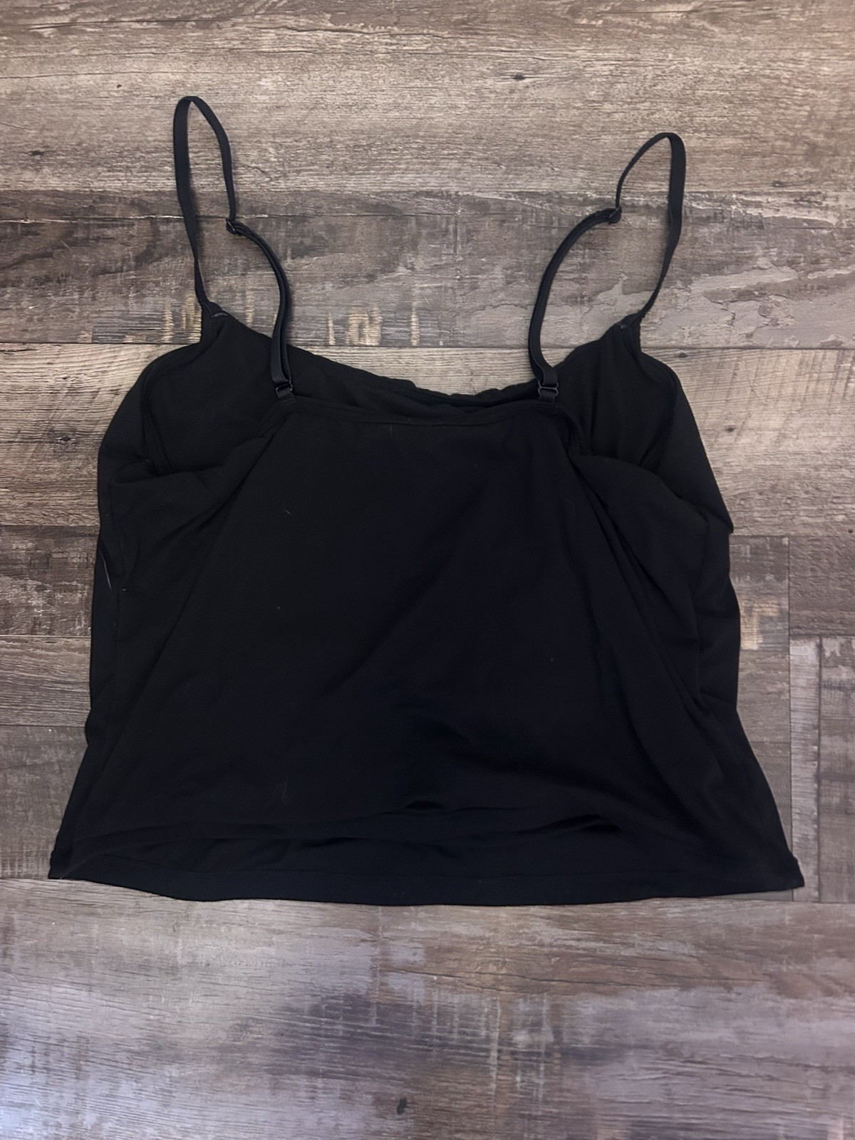 Black Spaghetti Strap Camisole Tank Top Sweetheart Neck Sleeveless S Women’s