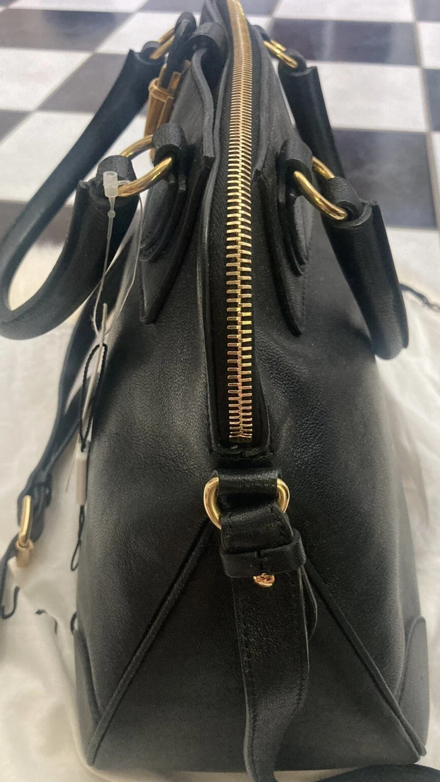 Marc Jacobs Satchel Crossbody Top Handle Whitney 80912 Black Brass Zip Push-Lock