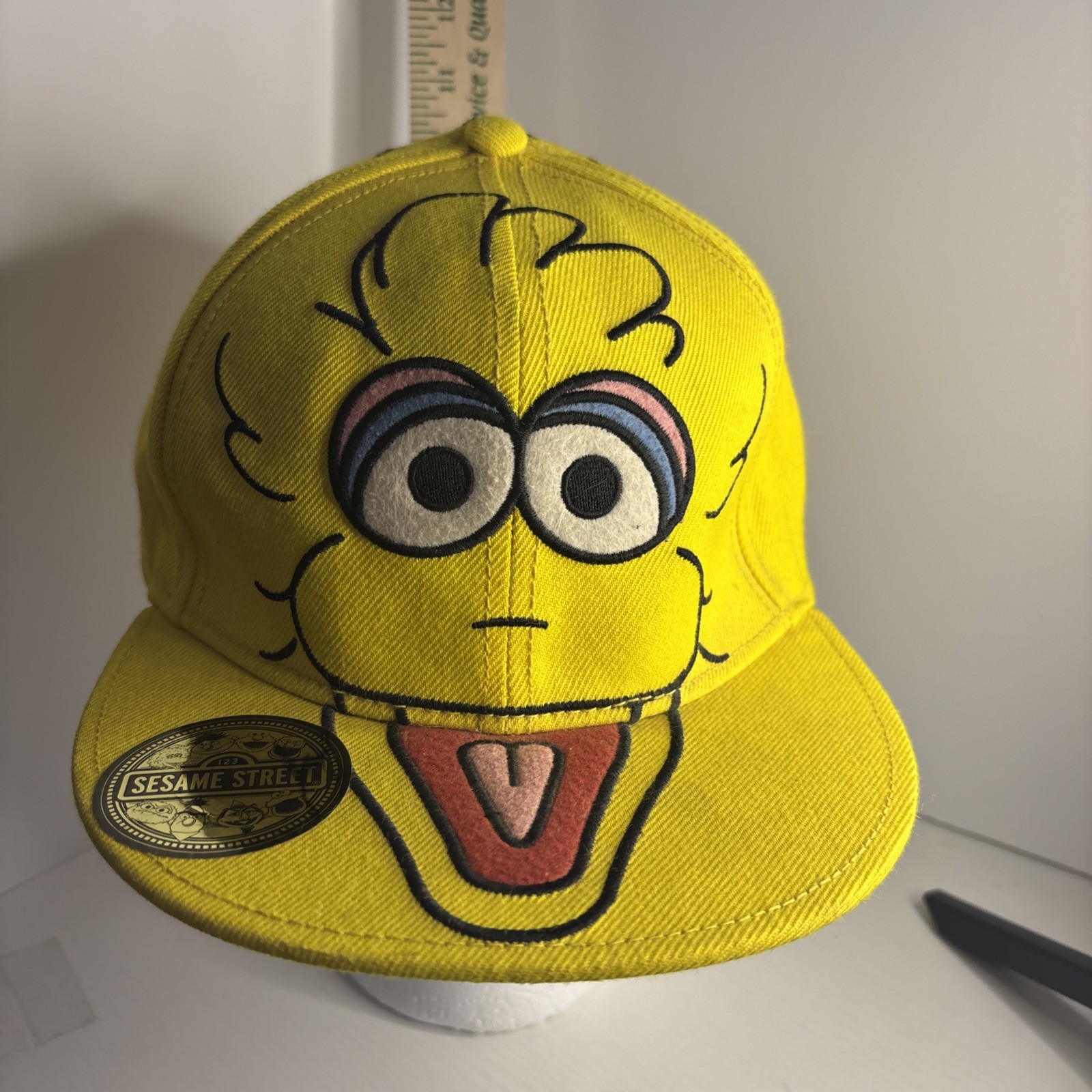 Sesame Street Big Bird Face Rare Collectable Hat Yellow Big Bird 7.25 in