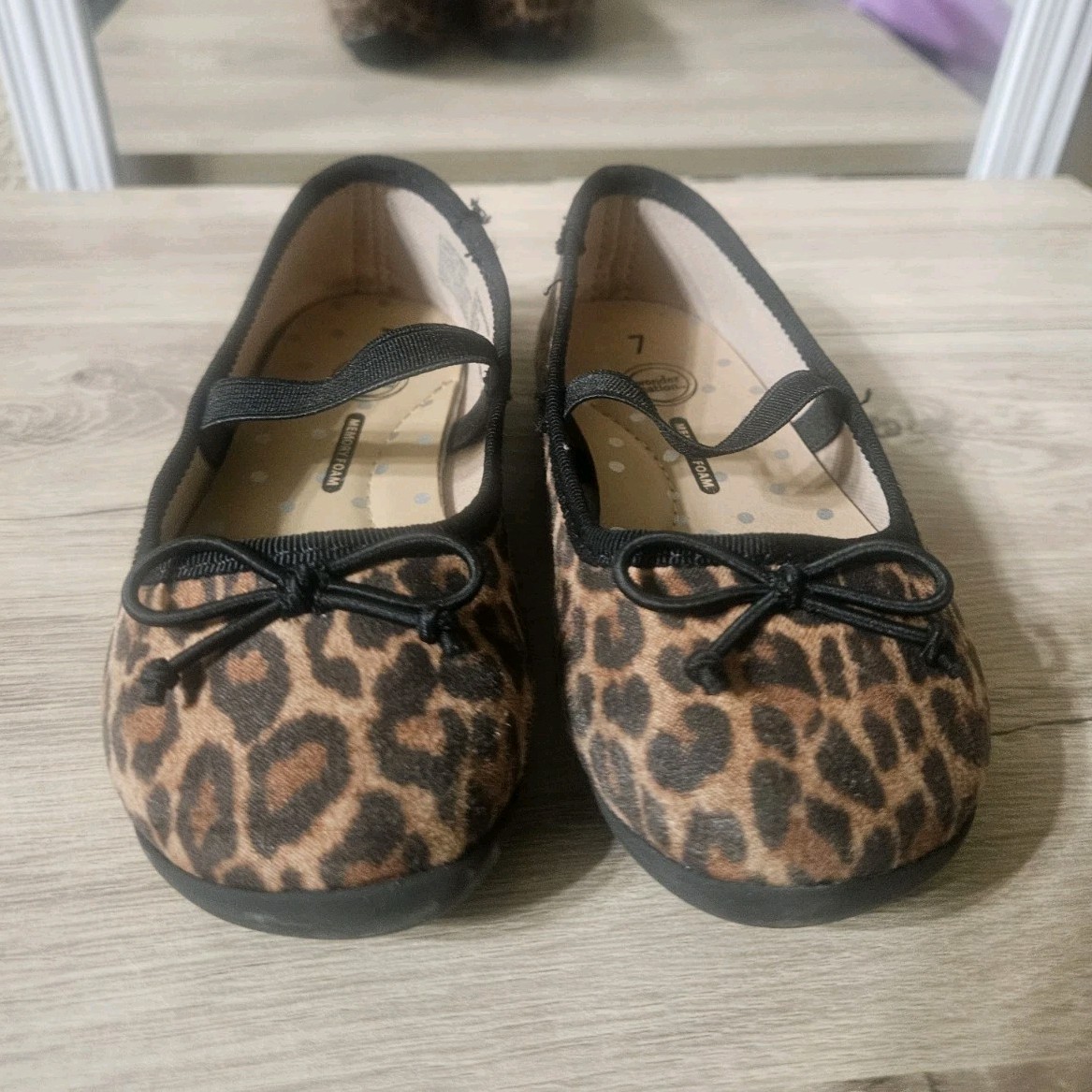 Crocs Women’s Ballet Flats Slip-On Animal Print Brown/Black Bow US 7