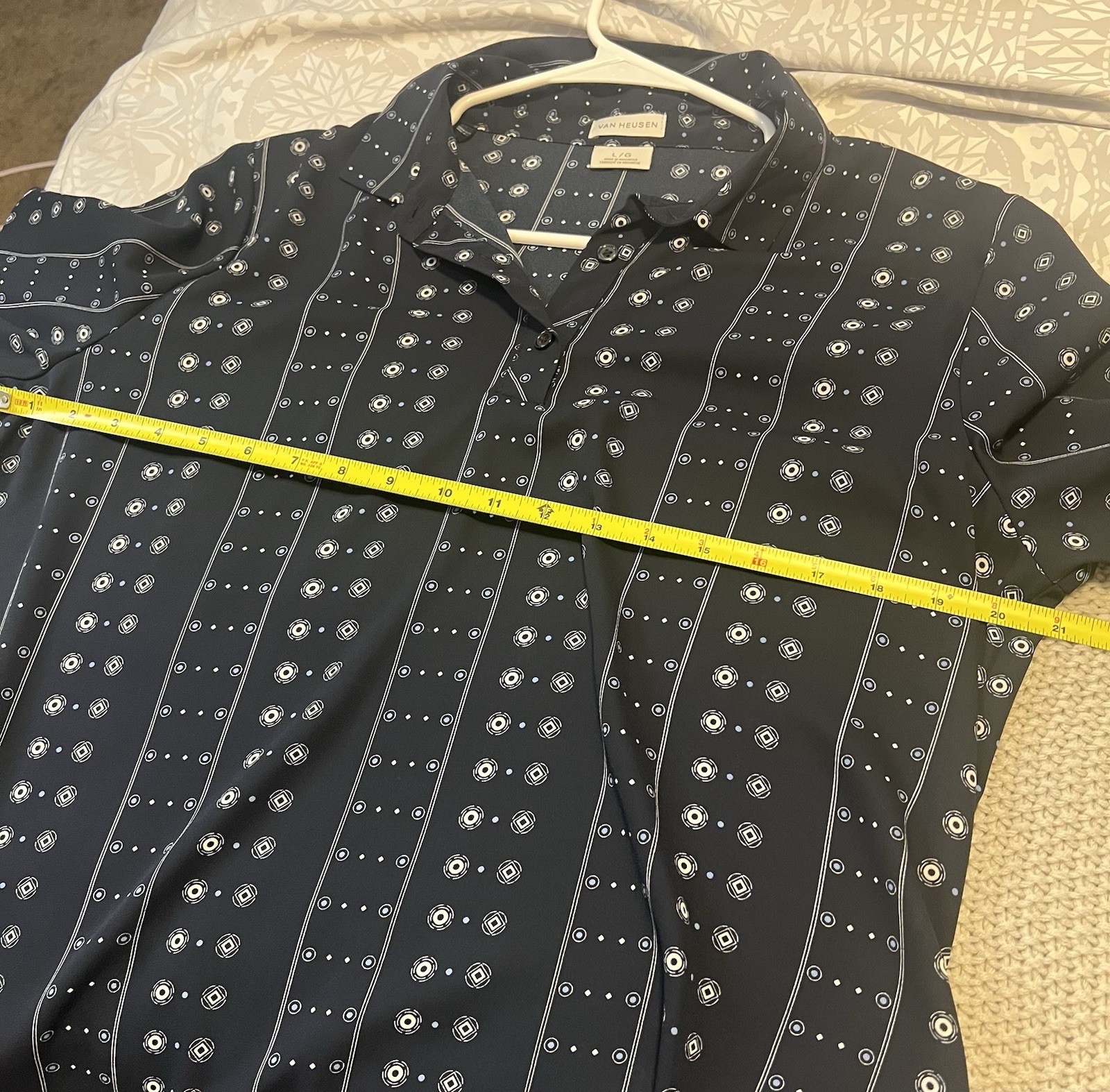 Van Heusen Navy Geometric Lightweight Blouse