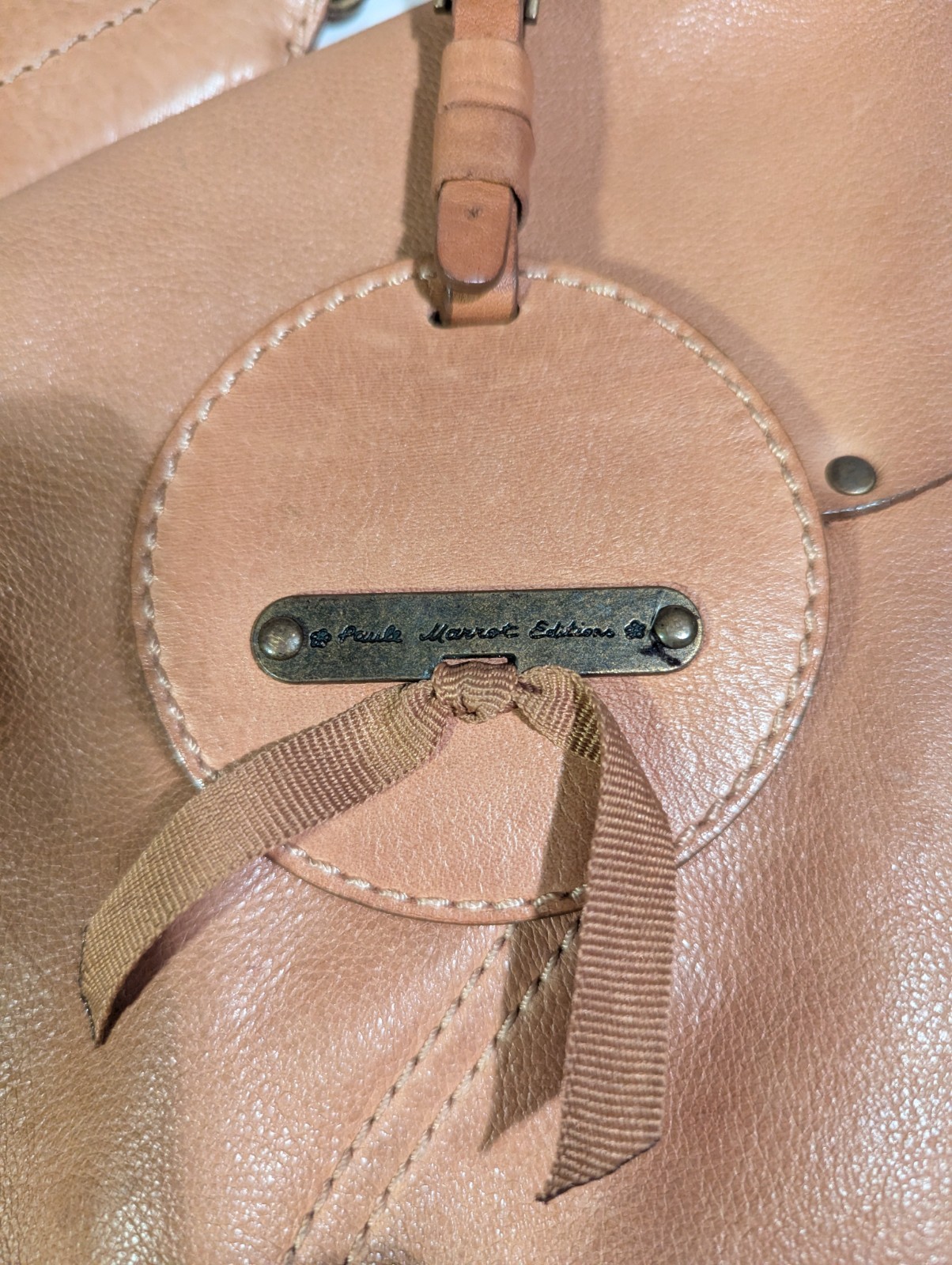 Paul Maret Editions Lt Tan Leather Saddlebag Shoulder Bag