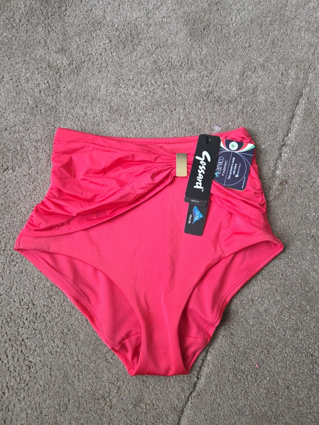 Gossard Unstoppables High Waist Bikini Brief/Bottoms SIZE UK XS Pink BRAND NEW
