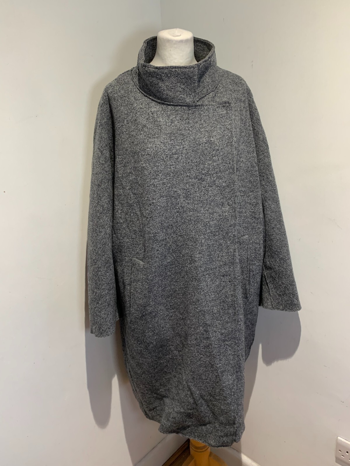 OSKA Over Sized Coat Size 1 UK 10 12 14 VGC Boiled Virgin Wool lined lagenlook