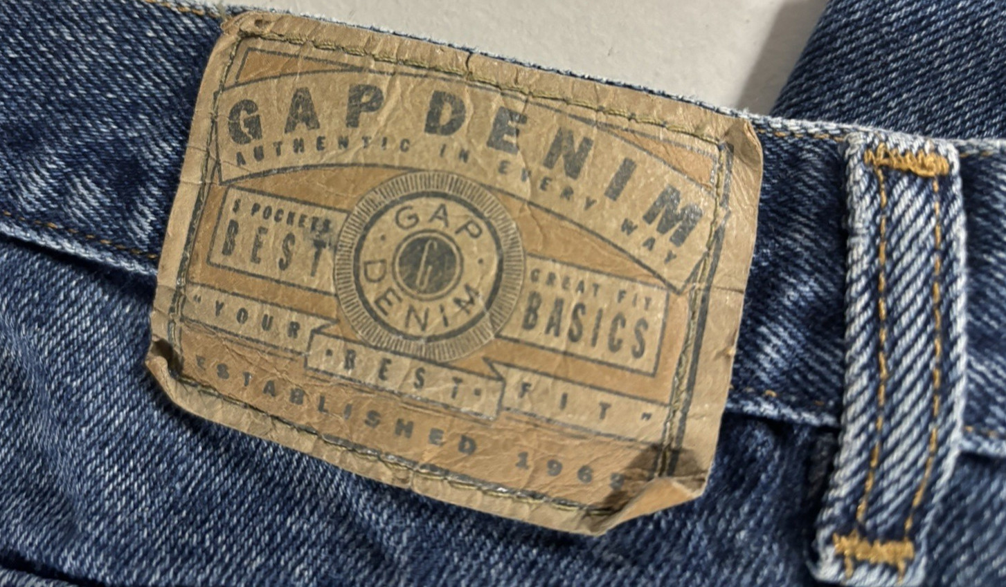 GAP Vtg 90s-Y2K Loose Fit Button-fly High-Rise Jeans Womens 14 A Mom Best Basics