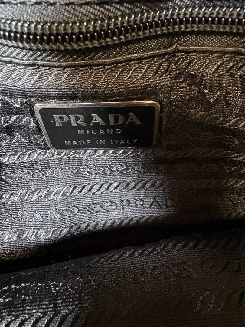 PRADA Nylon Tote Bag Black 13.8×10.6 inch Shoulder A4 Storage Good Condition Aut