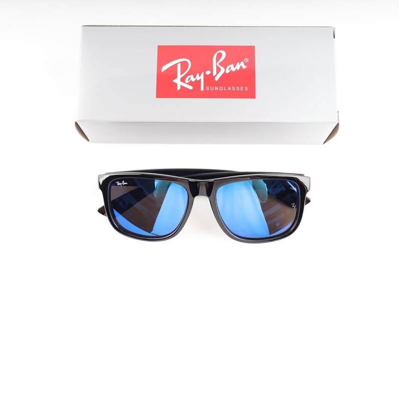 1Pcs R-B Justin RB4165 622/55 Rubber Black Blue Mirror Polarized Sunglasses 54mm