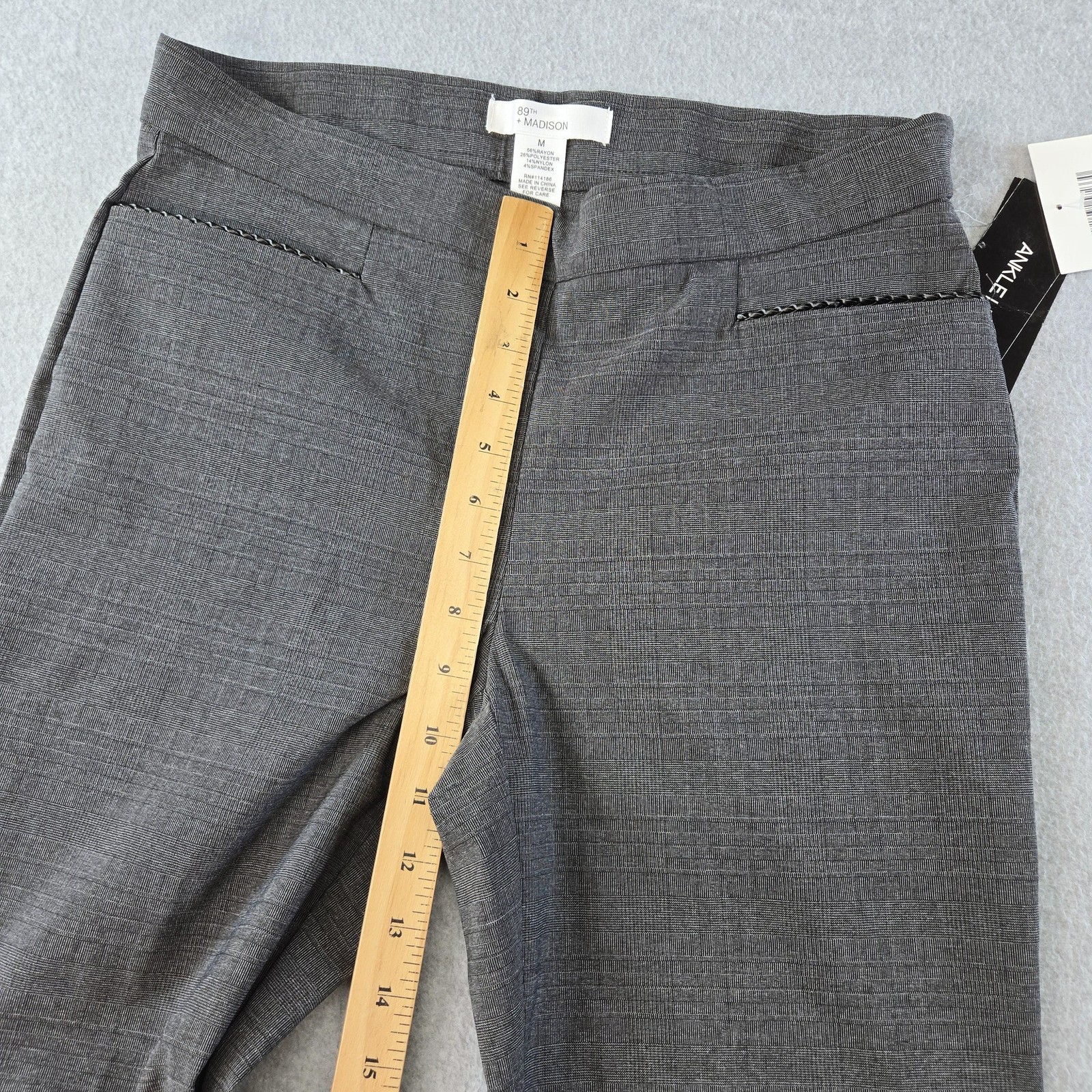 89TH + MADISON Pants Womens M Gray Ponte Ankle Comfort Waist Pull On Pockets