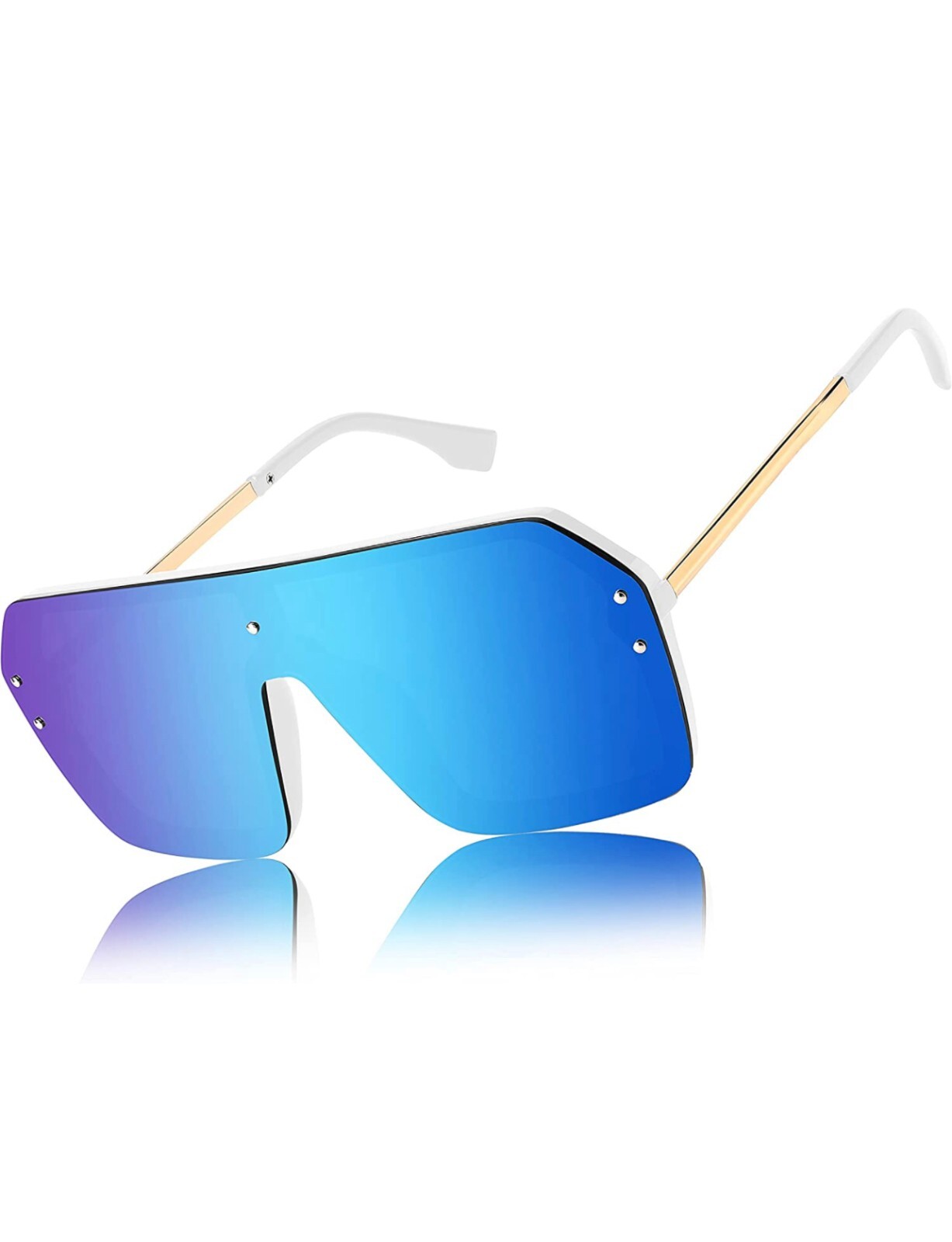 Fashion Oversize Flat Mirror Lens Square Large Men’s Women’s Miami Sunglasses