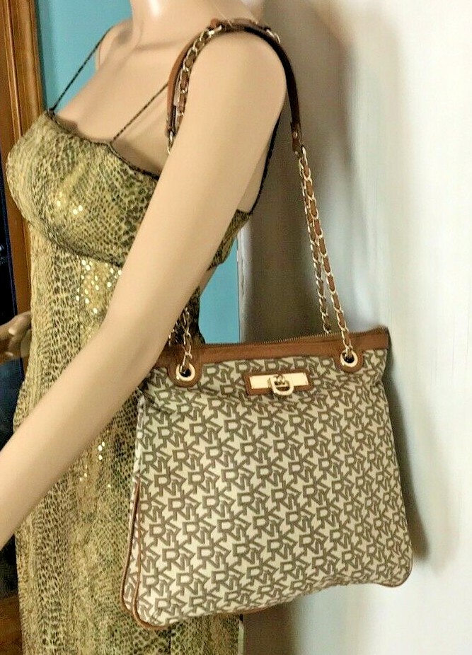 DNYK Signature Cross Body Shoulder Bag 11″ H x 11 1/2″ W x 4″ D