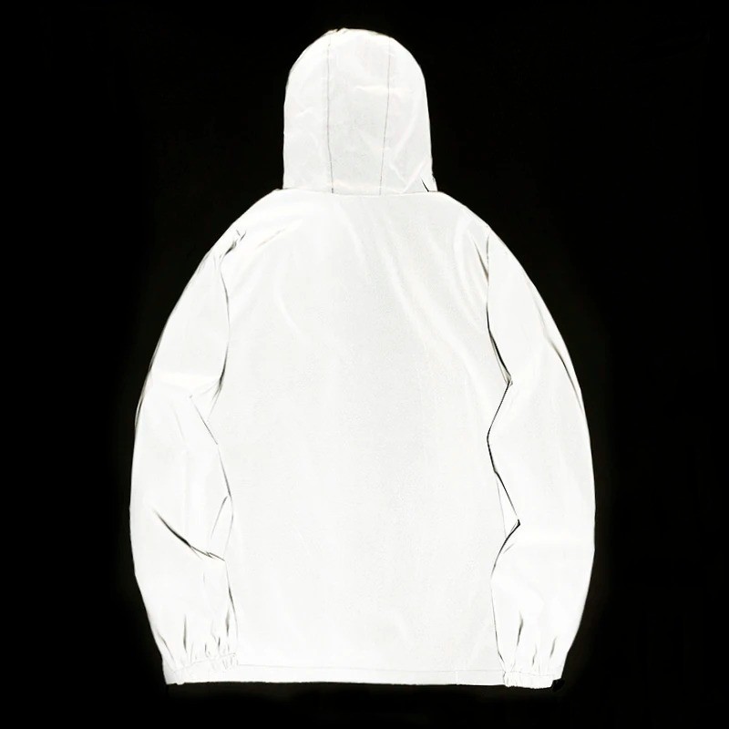 NEW SIZE Night Reflective Jackets Double Fabric Windbreaker Hooded Jacket Men