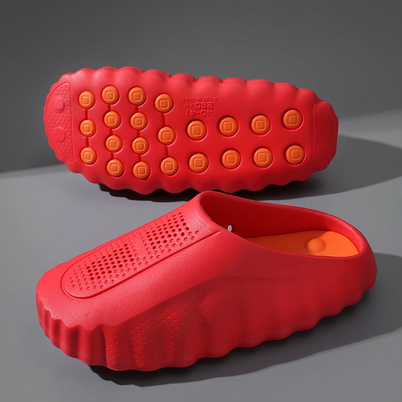 New Men’S Slippers Outdoor Soft Thick Sole Slides Breathable Sandals Non-Slip Ba