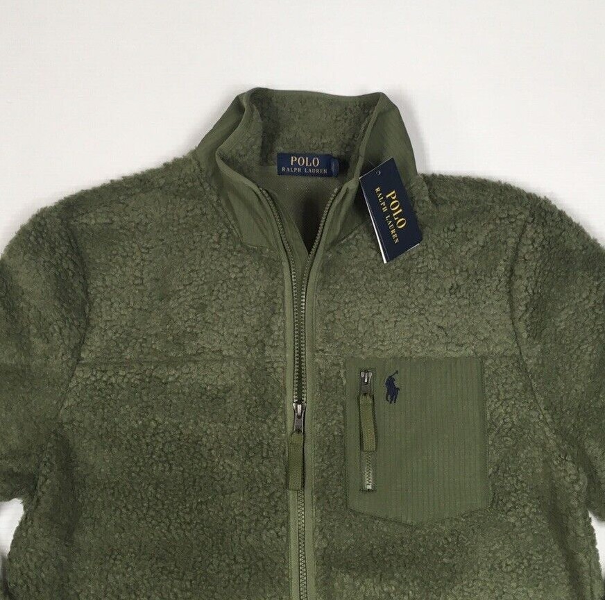Polo Ralph Lauren Military US Army Base Camp Training Sherpa Fur Fleece Jacket