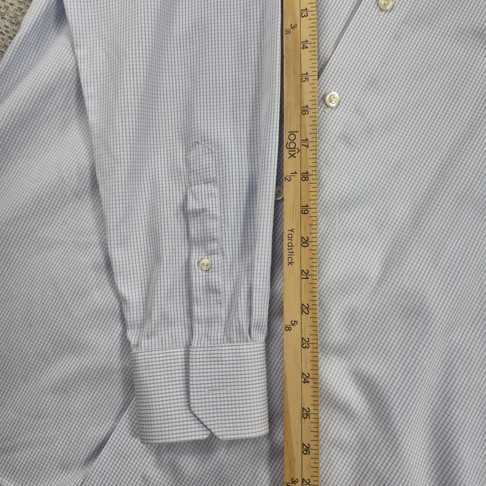 Eton Dress Button Up Shirt Mens 16.5 42 Blue Check Contemporary Long Sleeve
