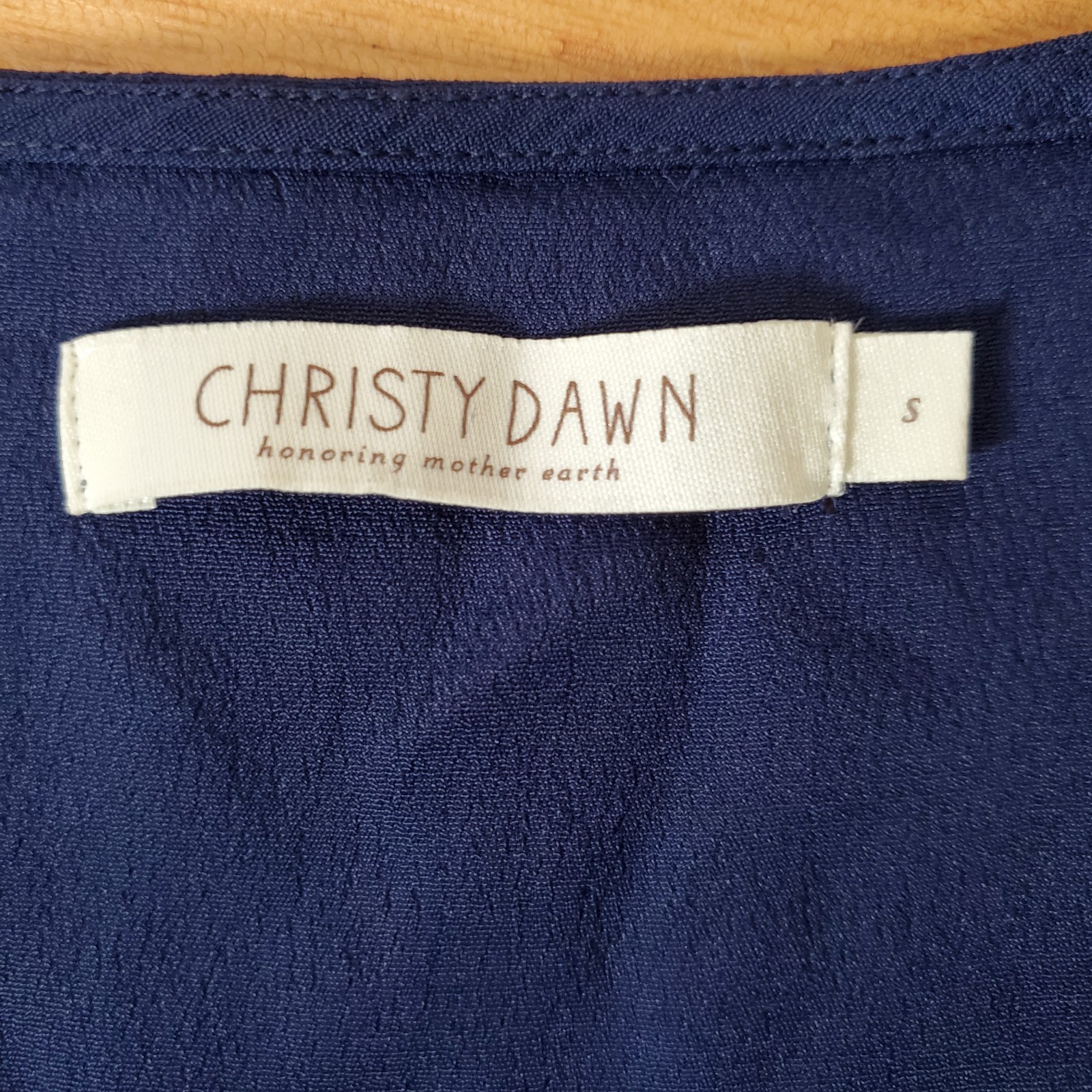 Christy Dawn Lennon Dress Midnight Navy Blue Small Semi Sheer Guazy Midi Maxi