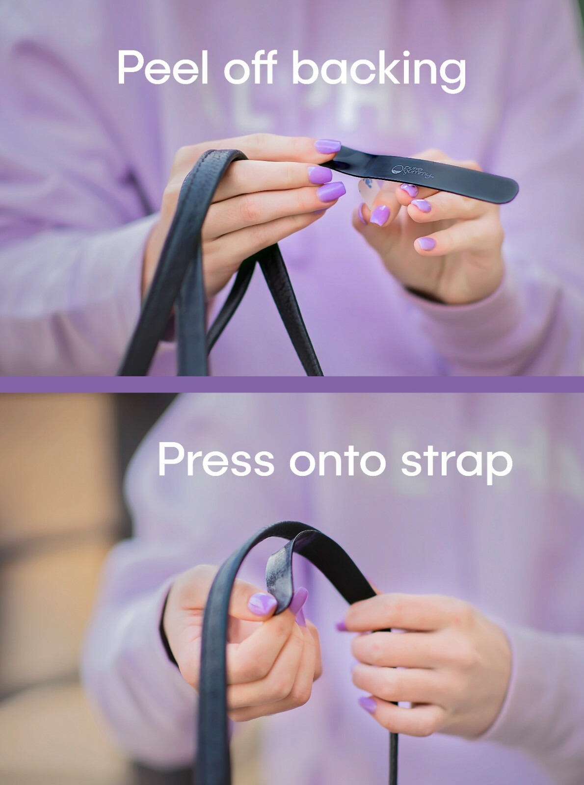 Purse Gummy® Stop Strap Slips*Keep your bag & purse secure *Non-slip grip strip