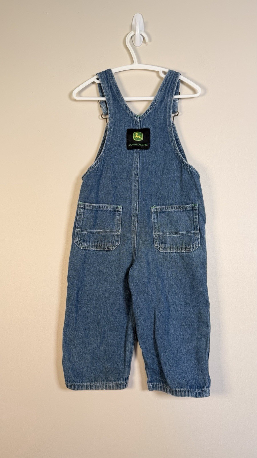 John Deere Toddler Boys Denim Overalls Size 2T Blue Medium Wash Bibs Buckle
