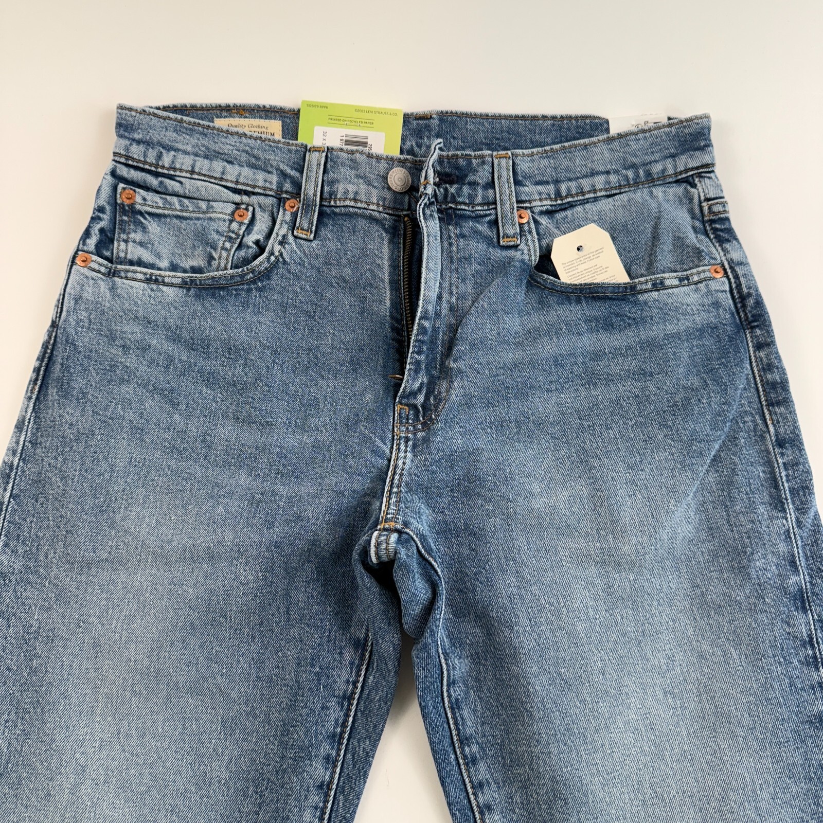 Levi’s Premium Men 502 Taper Fit Stretch Tapered Leg Jeans 32×34 Blue NWT