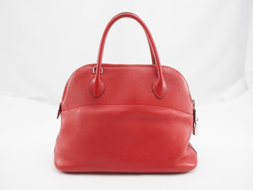 HERMES Bolide 31 Red Rouge Vif Hand Bag W 32cm x H 24cm x D 13cm Ladies