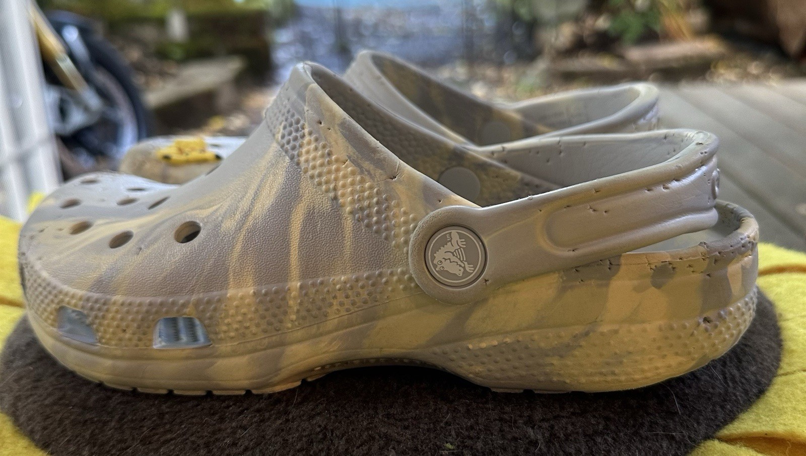 Crocs Kids Gray Classic Clog Sandals US 4 Slip-On Adjustable Strap Pikachu