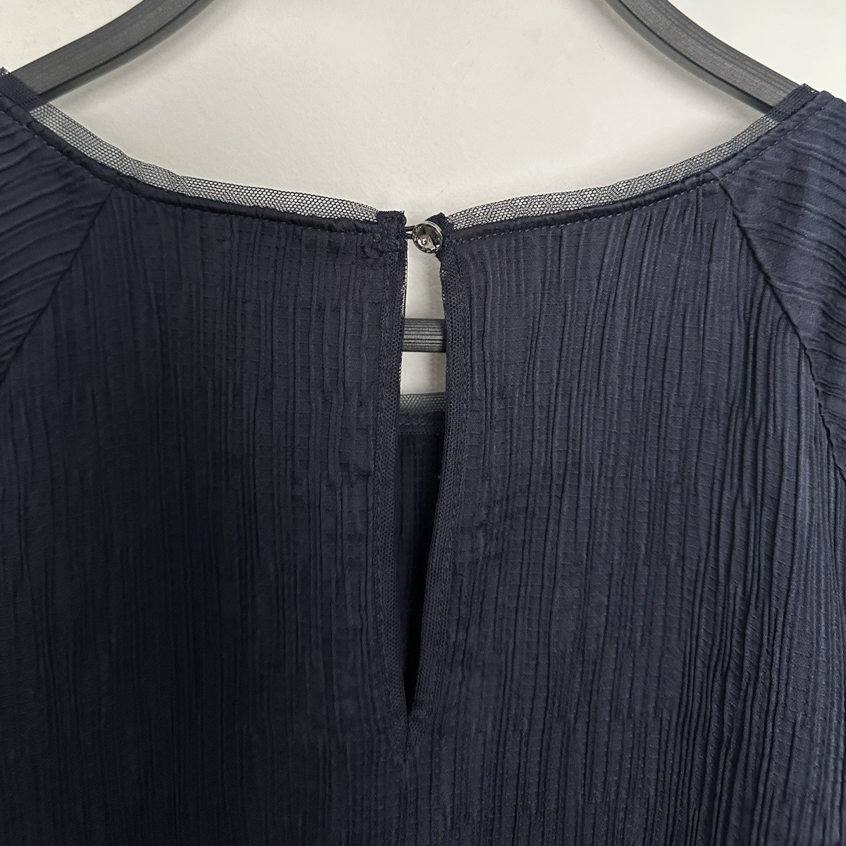 Johnny Was Jade Midnight Blue Maritza Tunic Top Stretch Textured Size S NWT
