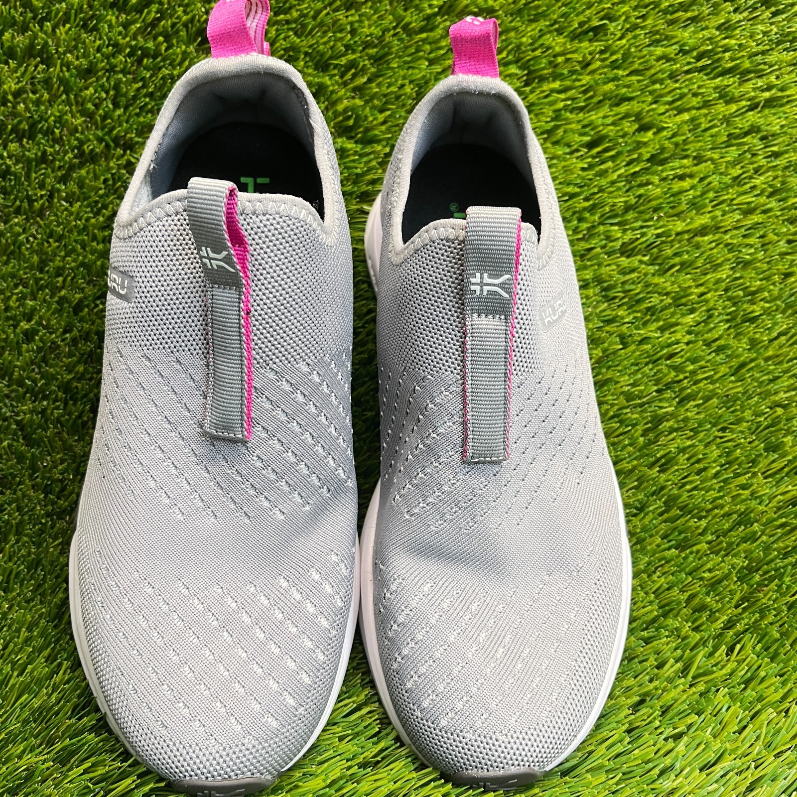 Kuru Atom Womens Size 8 Gray Purple Athletic Walking Slip On Shoes Sneakers