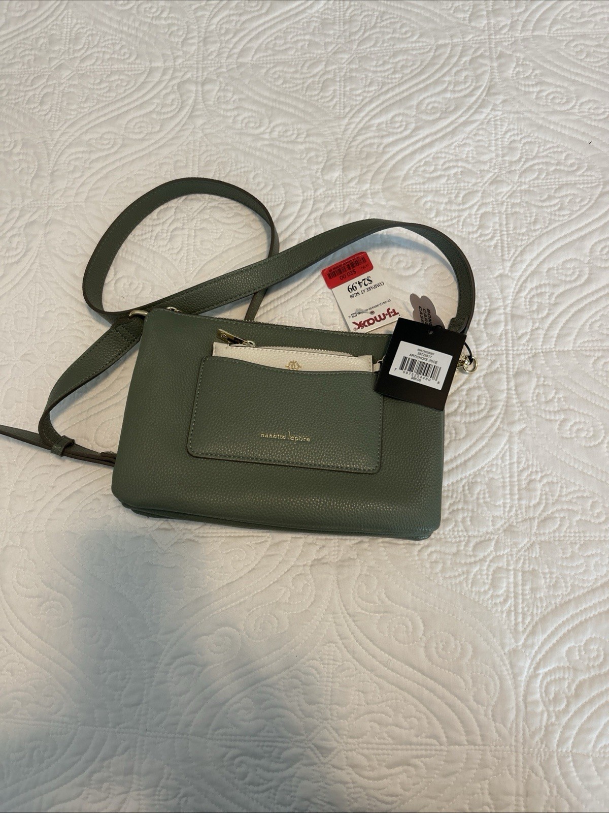 Nanette Lepore Pebbled ARTICHOKE (GREEN) Crossbody PURSE NEW WITH TAGS