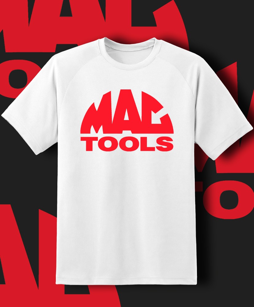MAC TOOLS T-SHIRT RED LOGO Mechanic Tool Auto Garage Parts Car Mech Shirt Tee