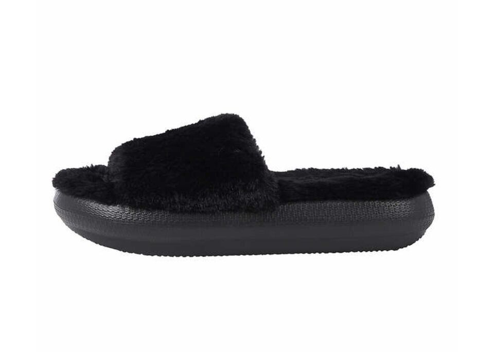 32 Degrees Women’s Plush Cushion Slide Sandals, Black – NEW!!