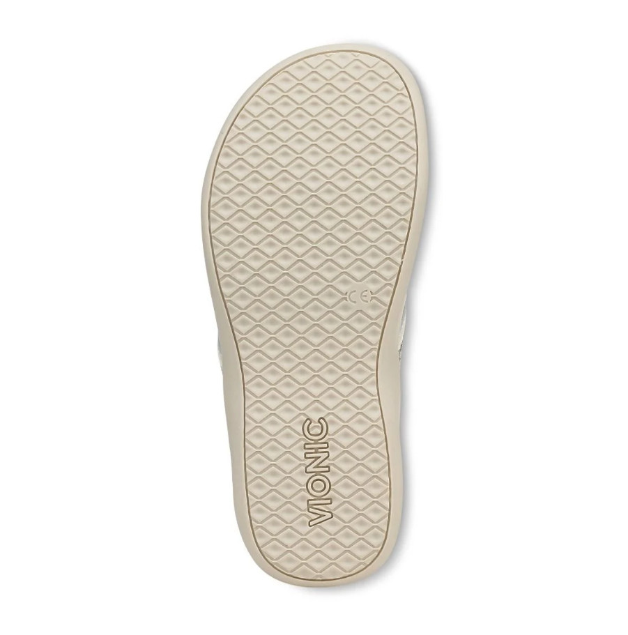 VIONIC Tide 2.0 Toe Post Sandal, Cream Snake Print Leather