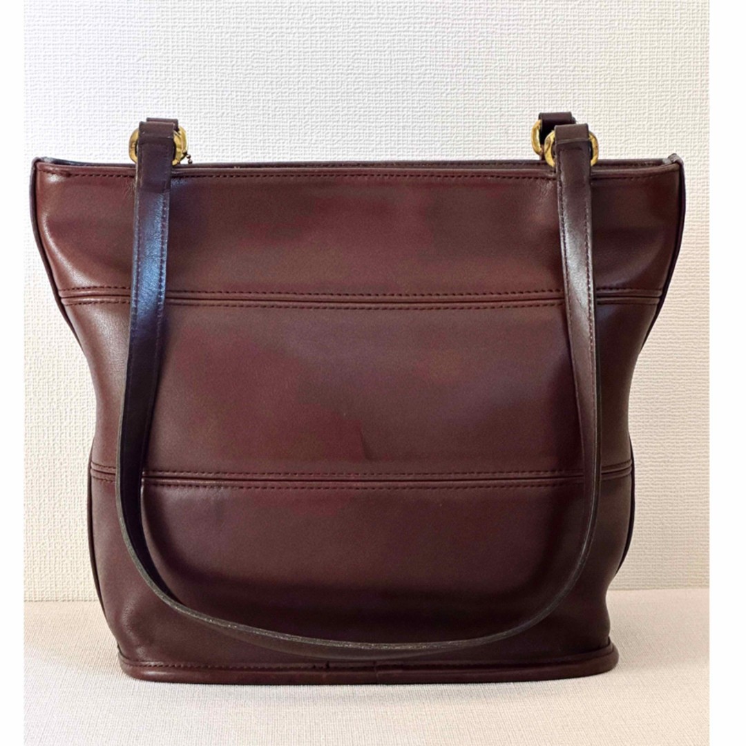 Vintage Coach Leather Shoulder Bag Brown 29.5cm 11.6in Glove Leather USA