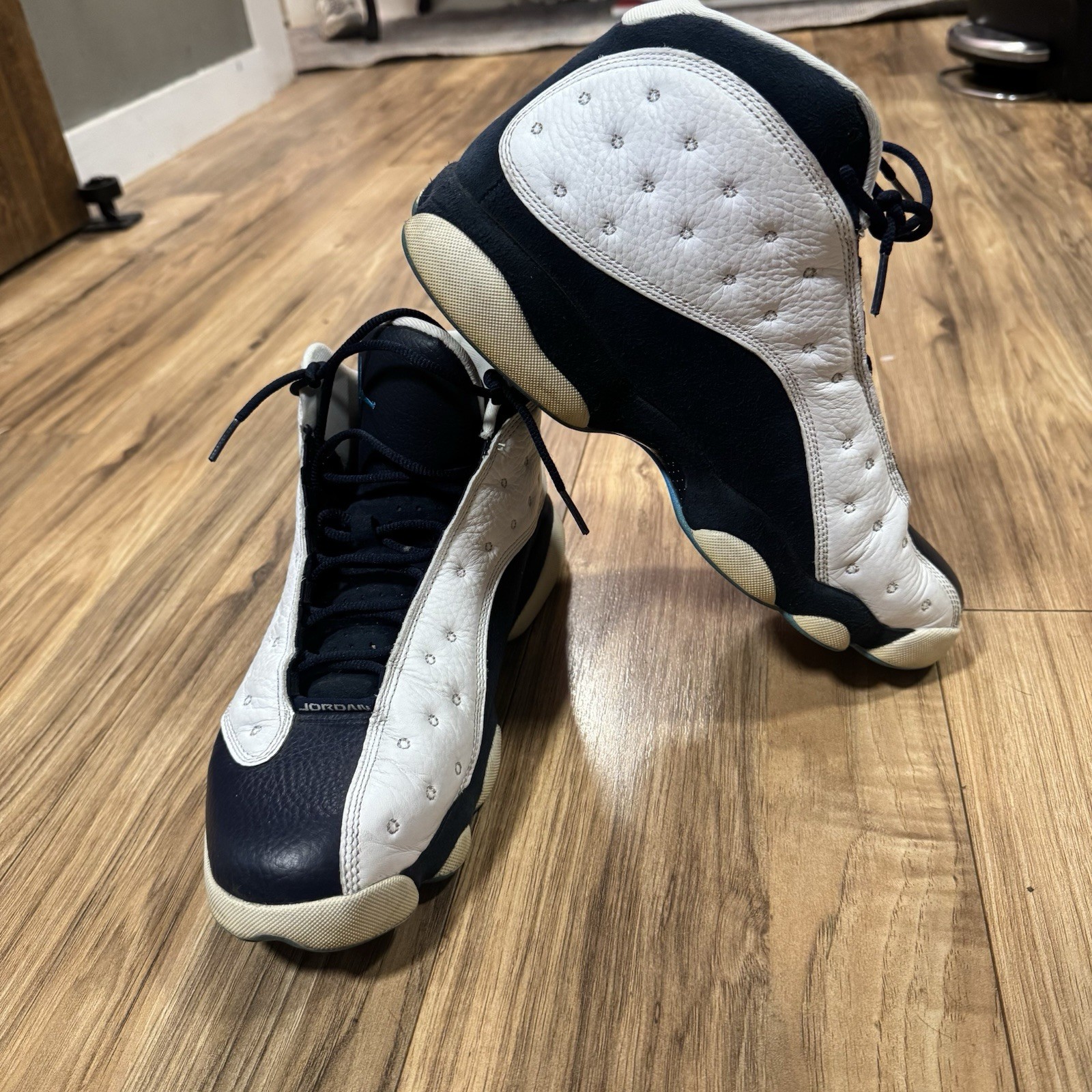 Air Jordan 13 Obsidian Retro Powder Blue & White Sneakers Size 11 414571-144
