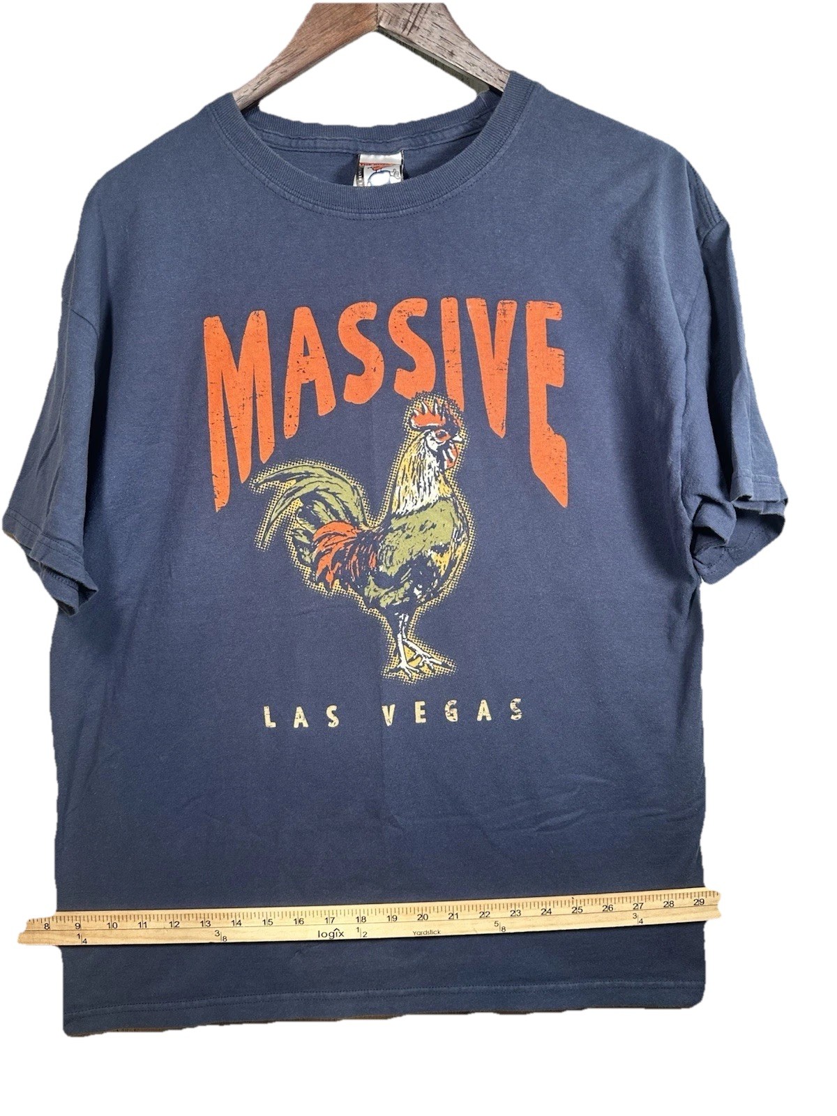 The Duck Co Massive Cock Las Vegas L Tshirt 100% Cotton Rooster Funny Gag Joke