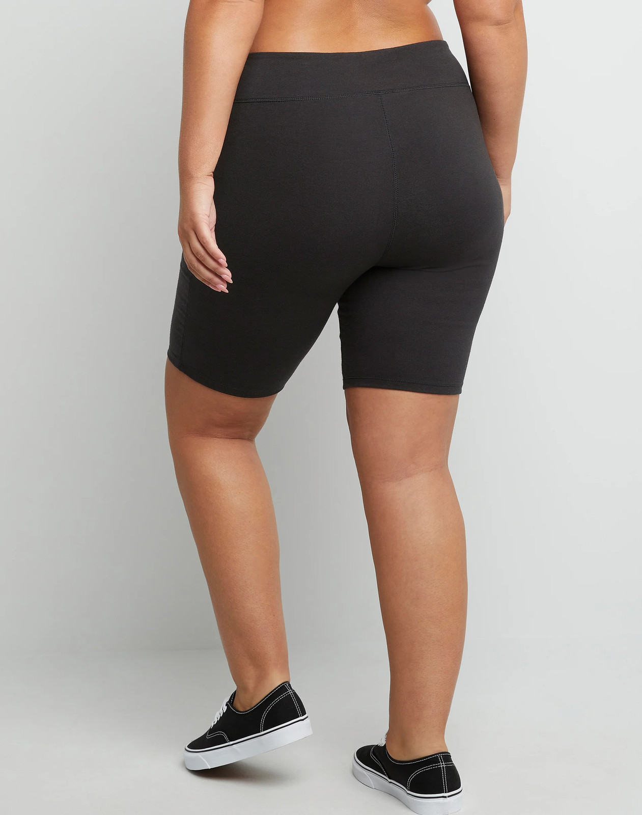 Just My Size Women Bike Shorts Stretch Cotton Jersey Sports Plus Size Black Grey