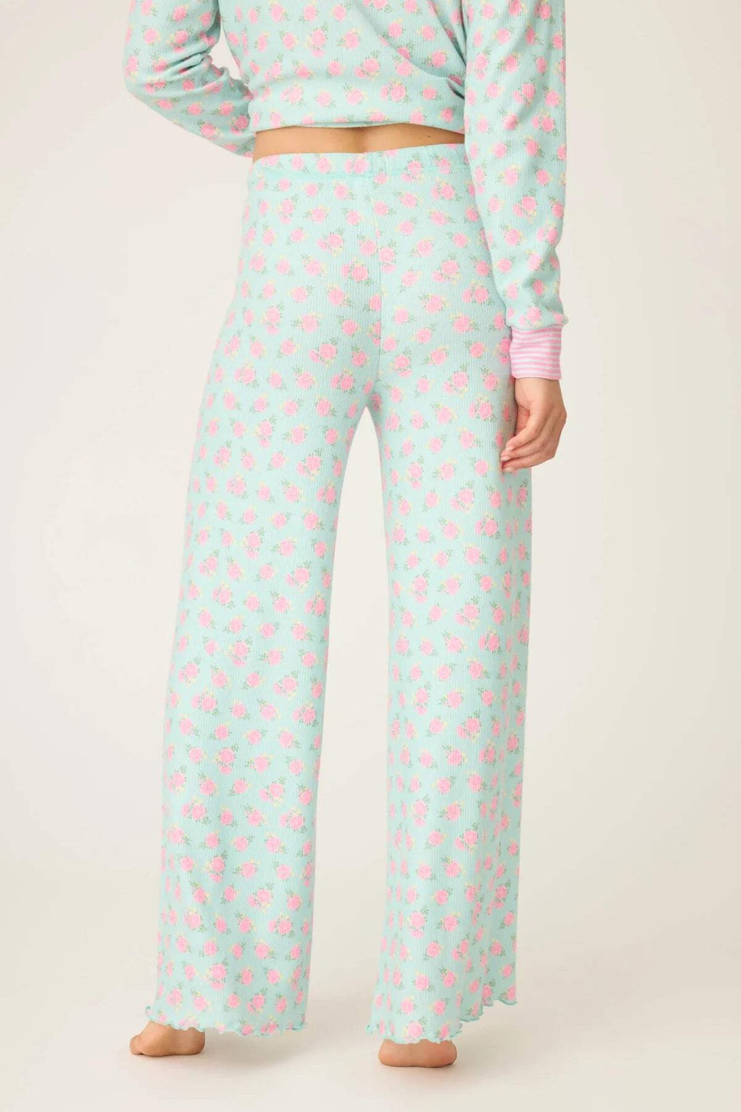 PJ Salvage Light Mint Secret Garden Floral Long Sleeve Pajama Set RUSGLS1/RUSGP1
