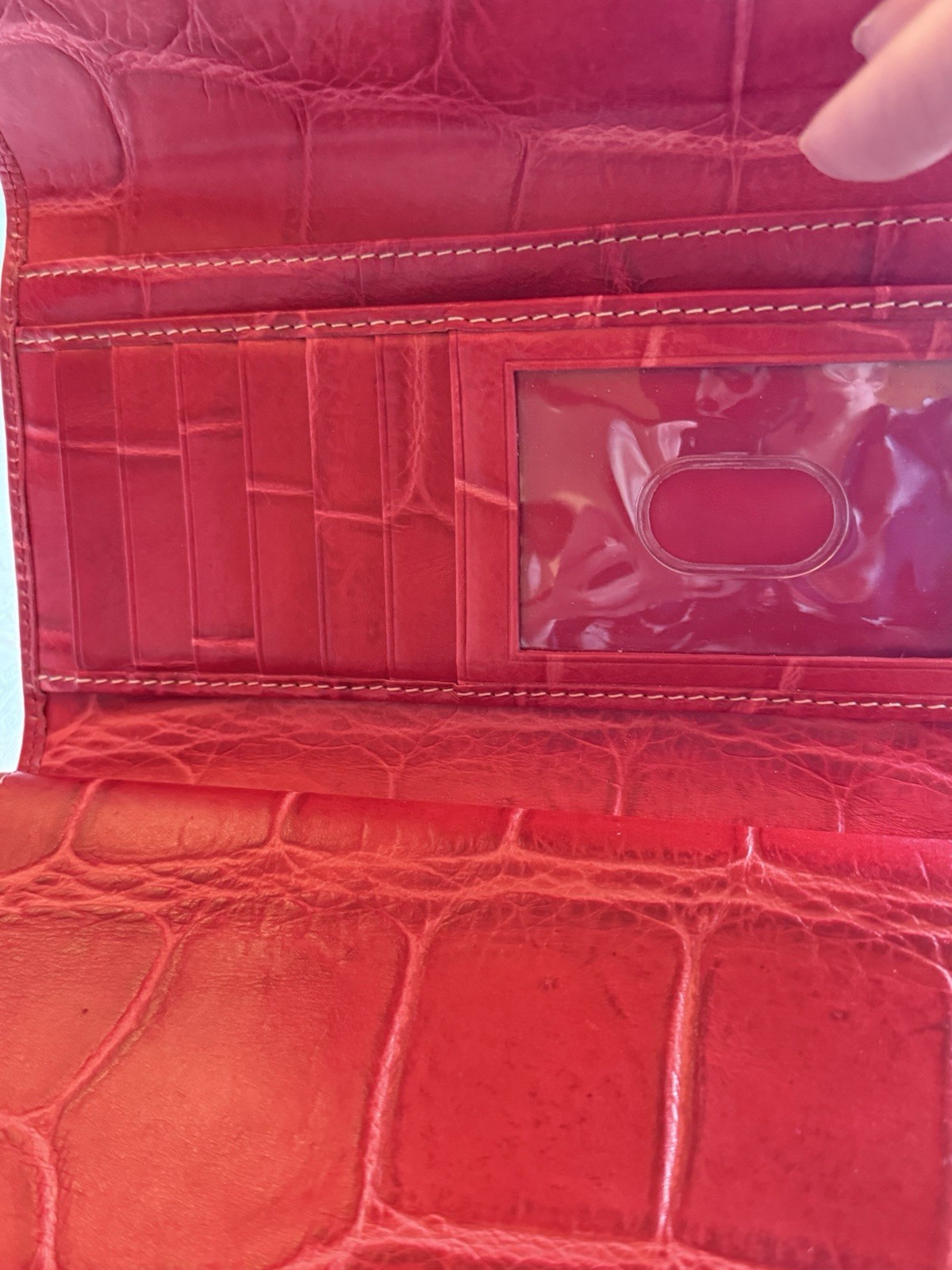 Dooney & Bourle Croc Embossed Checkbook Wallet