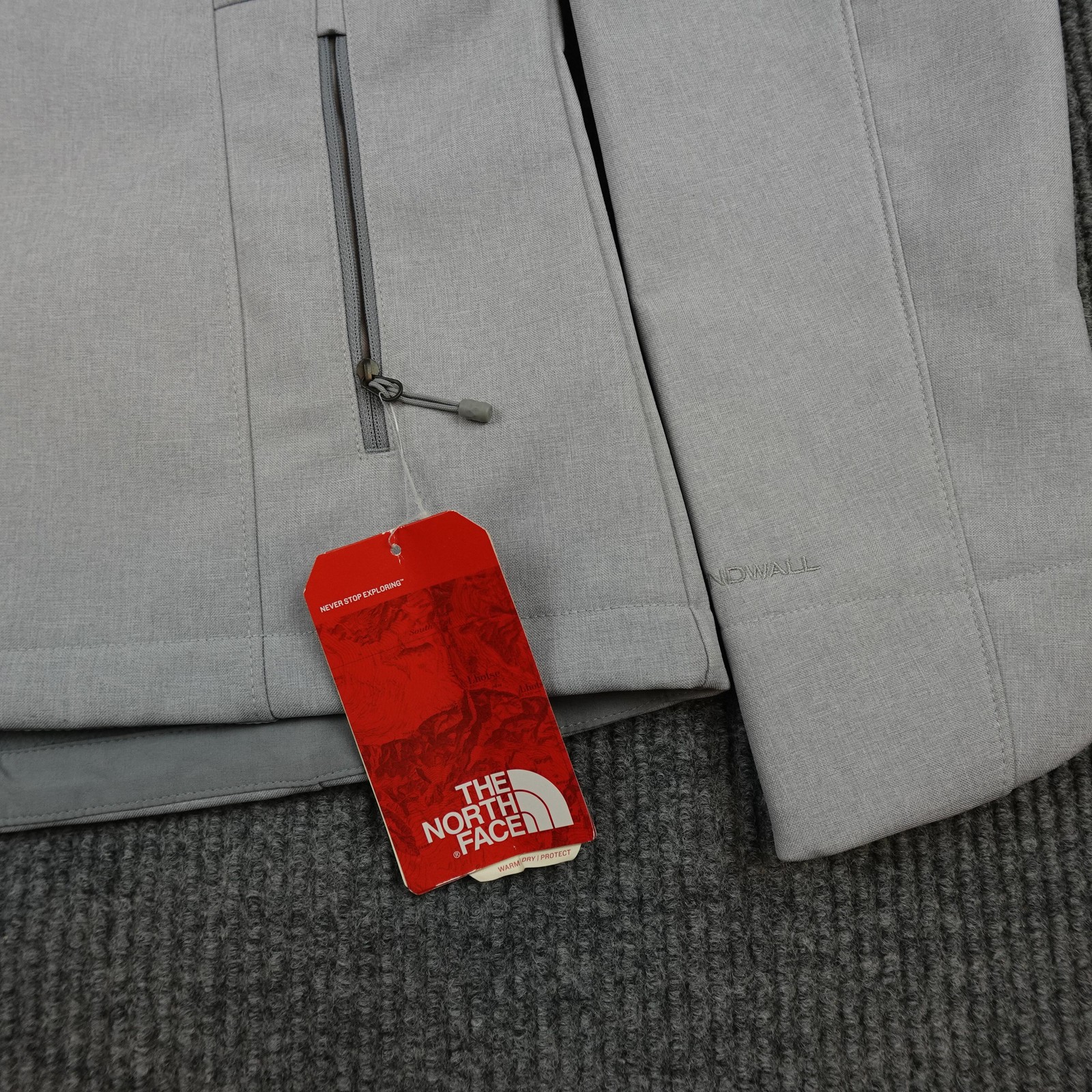 The North Face Apex Jacket Womens Large Gray Softshell Dollar General Logo