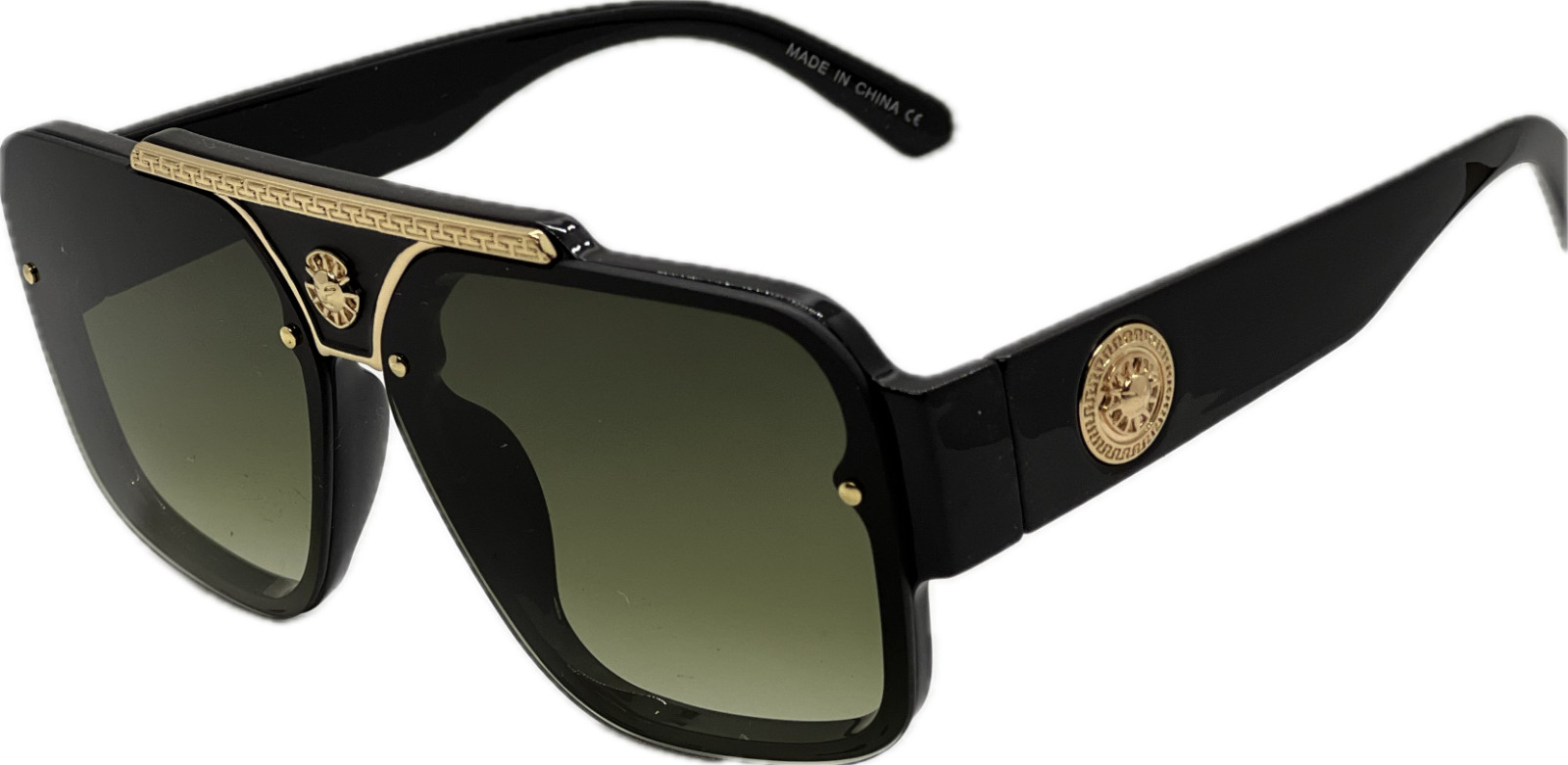 Men’s Sunglasses Classic Hip Hop Flat Top Cholo Swag Square Black Lens Fashion