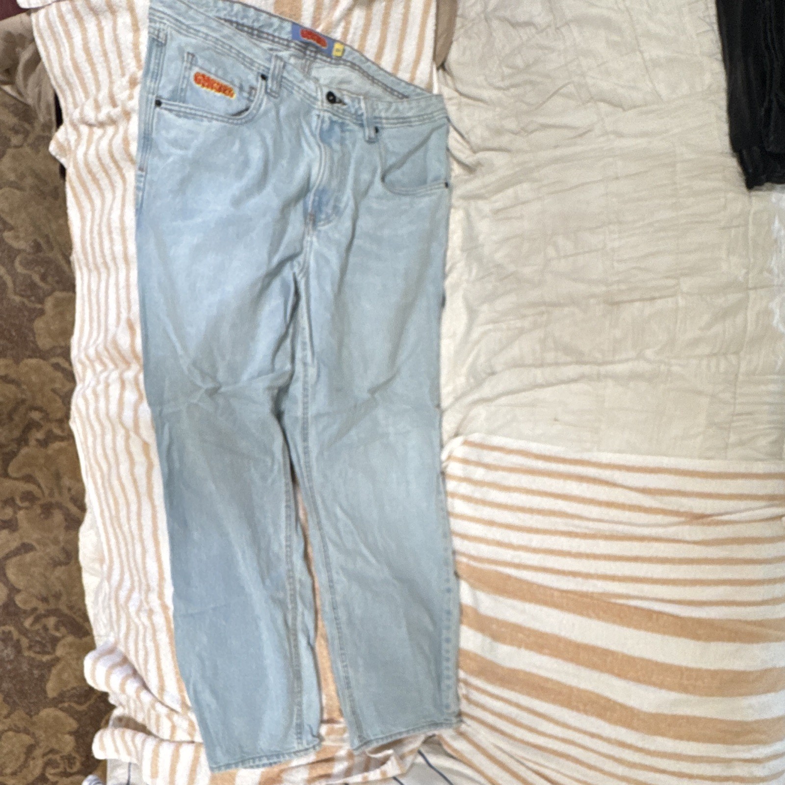 Empyre Men’s Blue Straight Relaxed Light Wash Cotton Denim Jeans Mid Rise